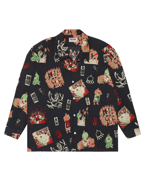 本場所 L/S SHIRT / BLACK