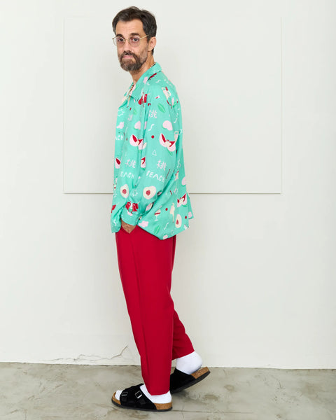 PEACH L/S SHIRT / MINT GREEN