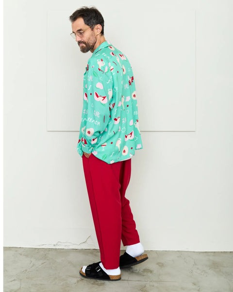 PEACH L/S SHIRT / MINT GREEN