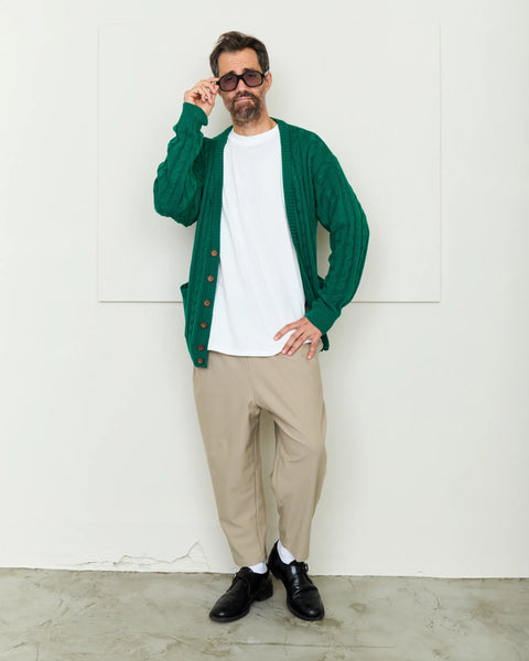 Hand Knit Cardigan / GREEN