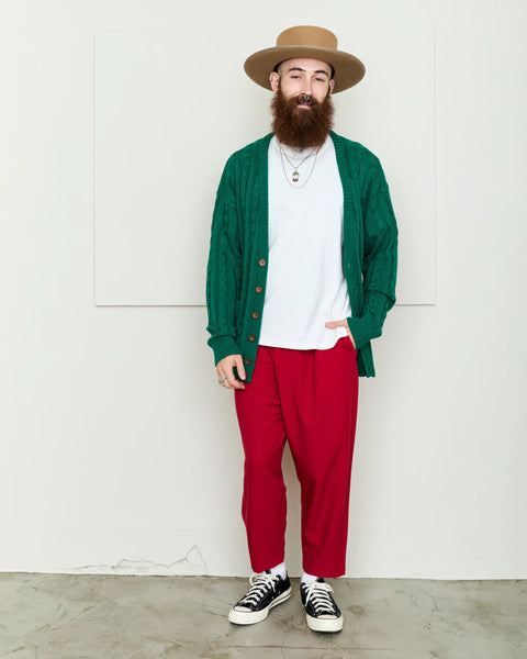 Hand Knit Cardigan / GREEN