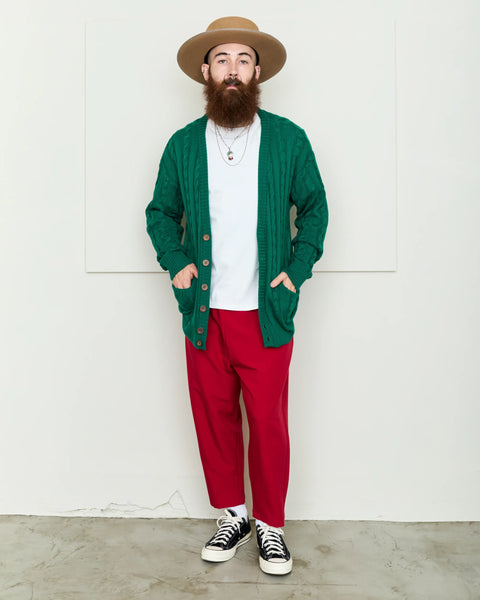 Hand Knit Cardigan / GREEN