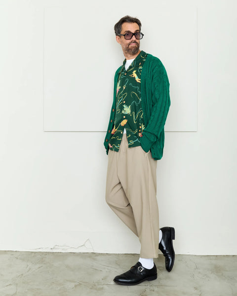 Hand Knit Cardigan / GREEN