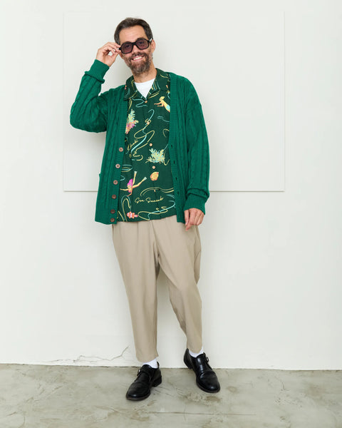 Hand Knit Cardigan / GREEN