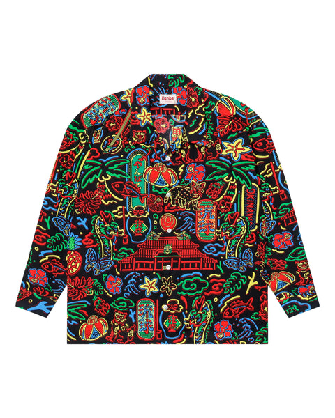 RYUKYU SIGN L/S SHIRT / BLACK