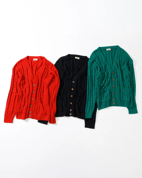 Hand Knit Cardigan / BLACK
