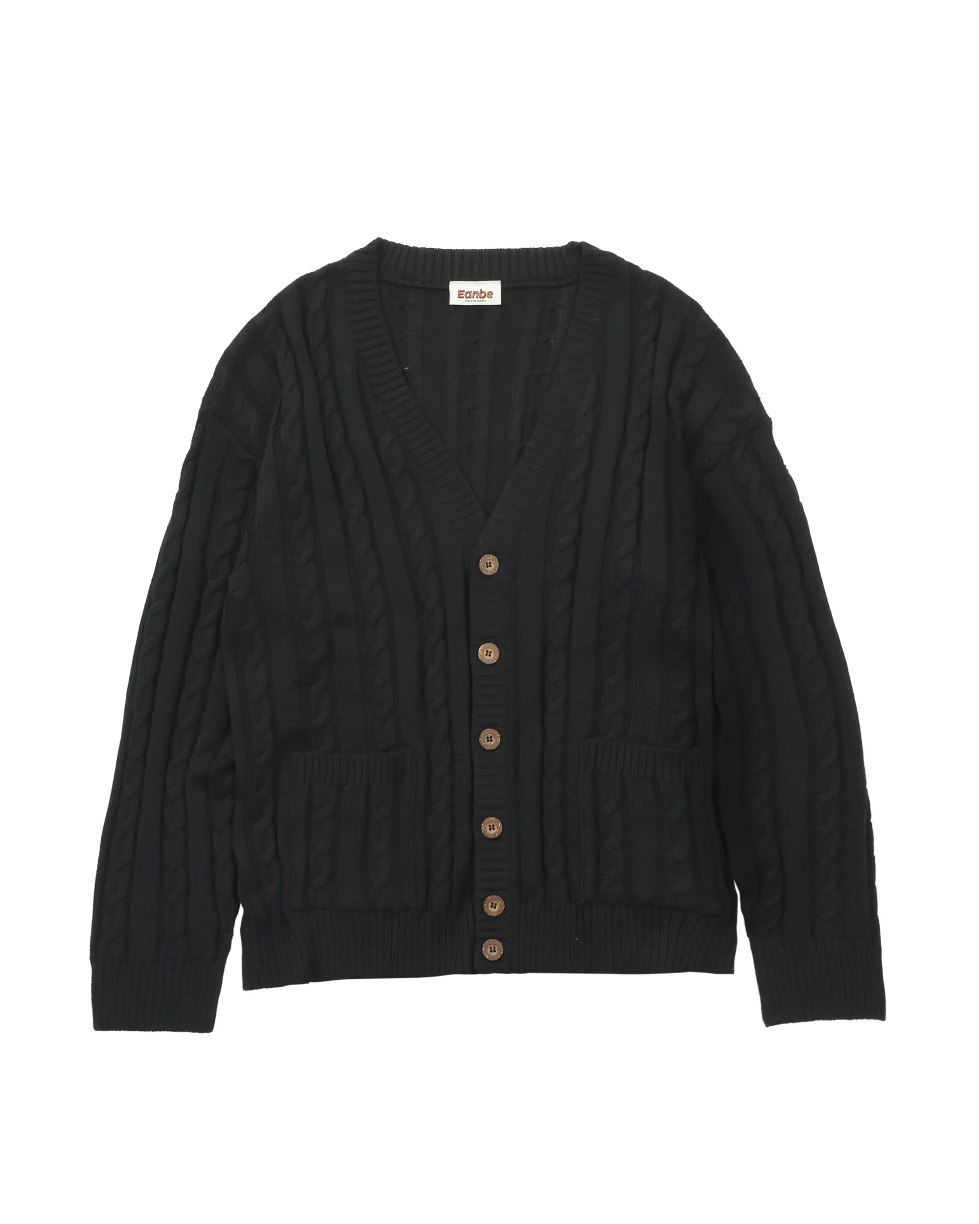 Hand Knit Cardigan / BLACK – Eanbe Hand Knit Cardigan / BLACK – Eanbe