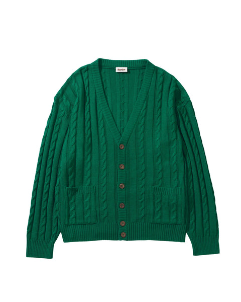 Hand Knit Cardigan / GREEN