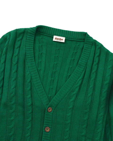 Hand Knit Cardigan / GREEN