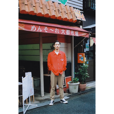 Barber柄(理容師柄)_ロングアロハシャツ_着用イメージ_Eanbe