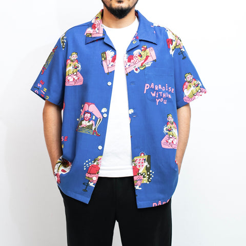 PARADISE柄(楽園柄)_着用イメージ_アロハシャツ_Eanbe