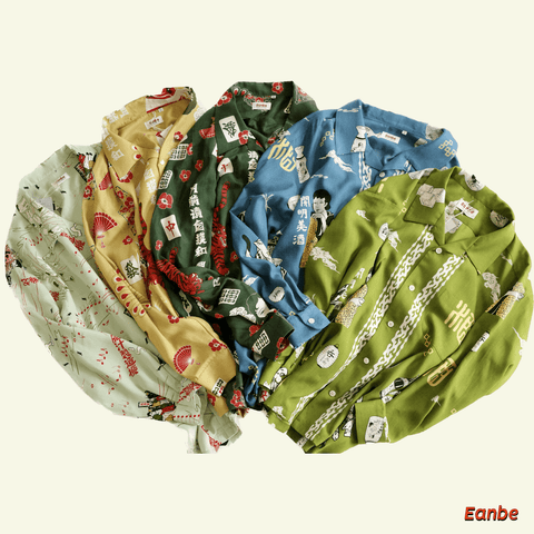 Eanbeの長袖アロハシャツ