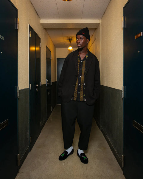 LOGO KNIT CAP / BLACK