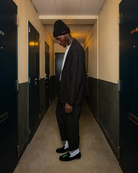 LOGO KNIT CAP / BLACK