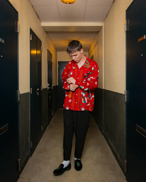 拉麺 -RAMEN  L/S SHIRT / RED
