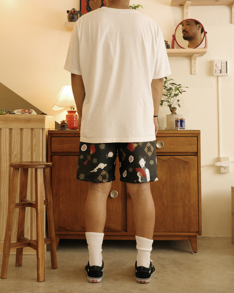 拉麺 SHORT PANTS / BLACK