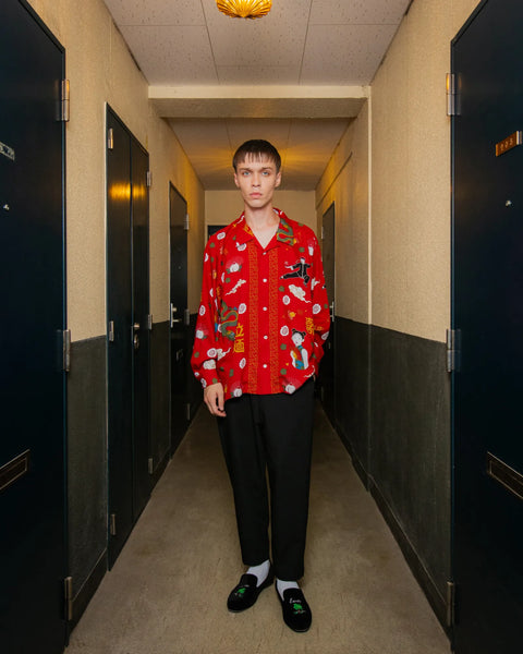 拉麺 -RAMEN  L/S SHIRT / RED