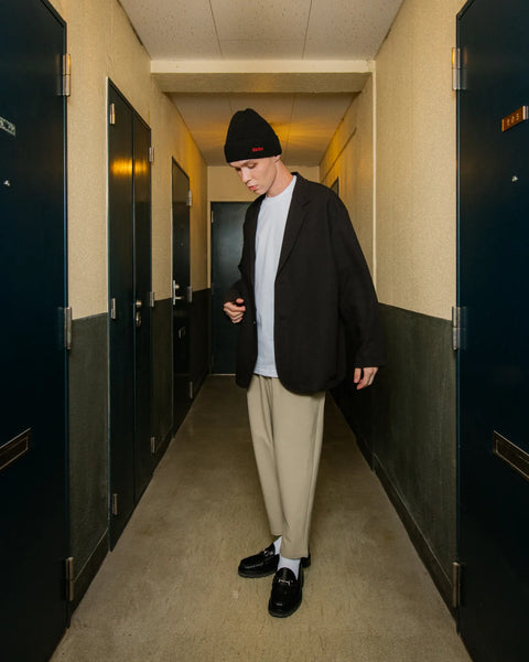 LOGO KNIT CAP / BLACK
