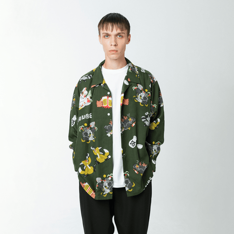 ★ogb★Eanbe DRUNKEN 長袖 アロハシャツ S DRUNKEN / L/S SHIRT – Eanbe