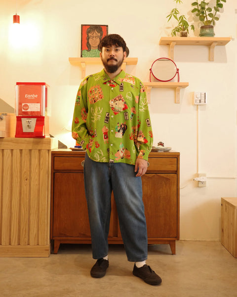 本場所 L/S SHIRT / GREEN