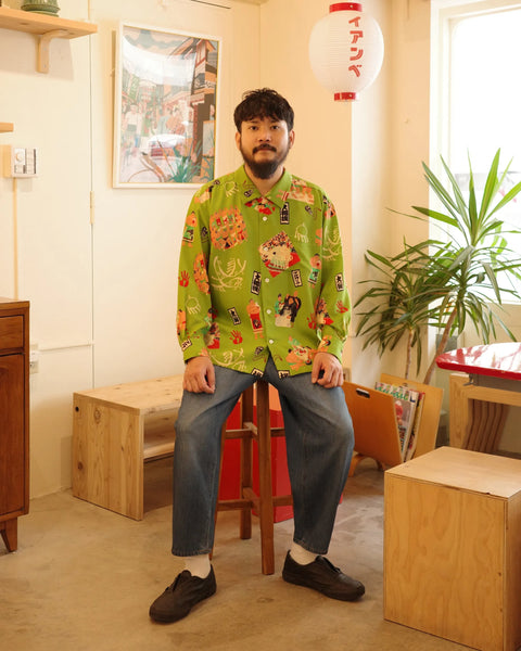 本場所 L/S SHIRT / GREEN