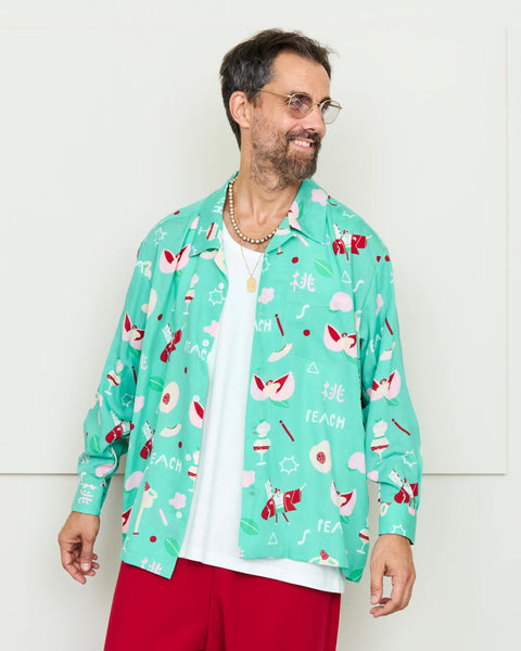 PEACH L/S SHIRT / MINT GREEN