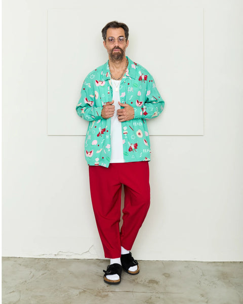 PEACH L/S SHIRT / MINT GREEN