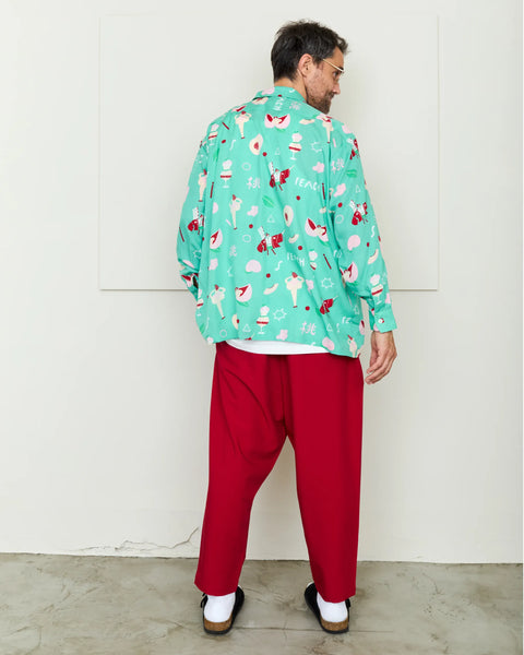 PEACH L/S SHIRT / MINT GREEN