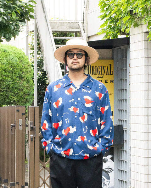 【7/4(土)13:00~販売開始】愛狂 L/S SHIRT / NAVY