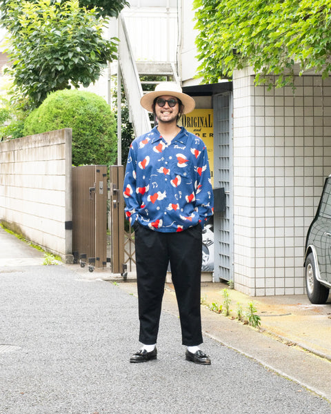 【7/4(土)13:00~販売開始】愛狂 L/S SHIRT / NAVY