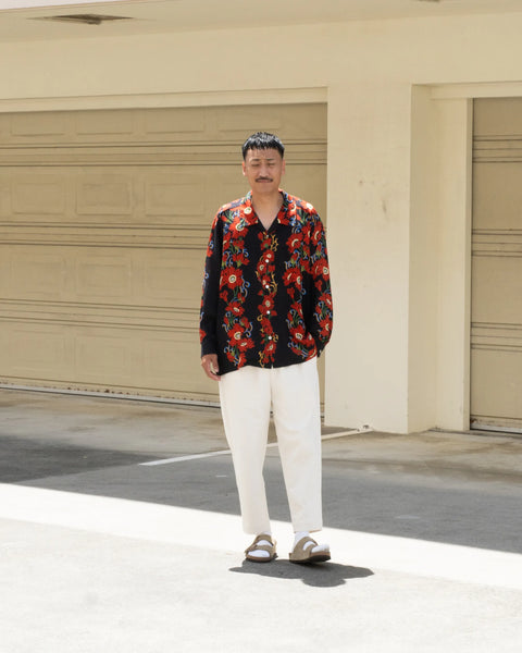 【7/4(土)13:00~販売開始】LAKUEN ROSE L/S SHIRT / BLACK