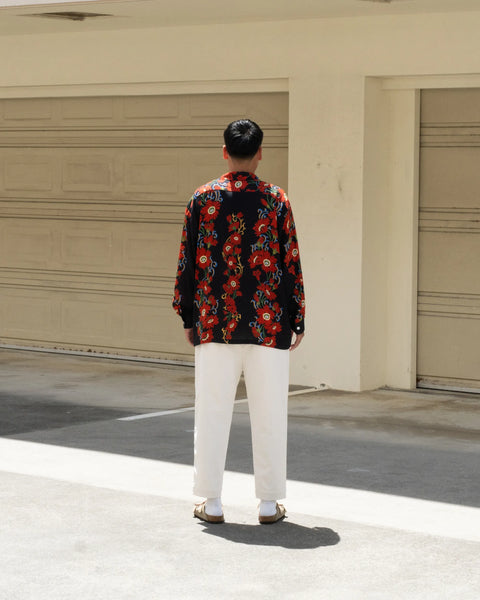 【7/4(土)13:00~販売開始】LAKUEN ROSE L/S SHIRT / BLACK