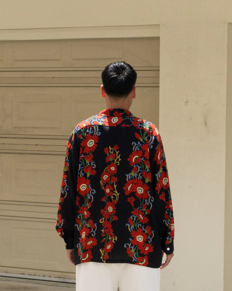 【7/4(土)13:00~販売開始】LAKUEN ROSE L/S SHIRT / BLACK