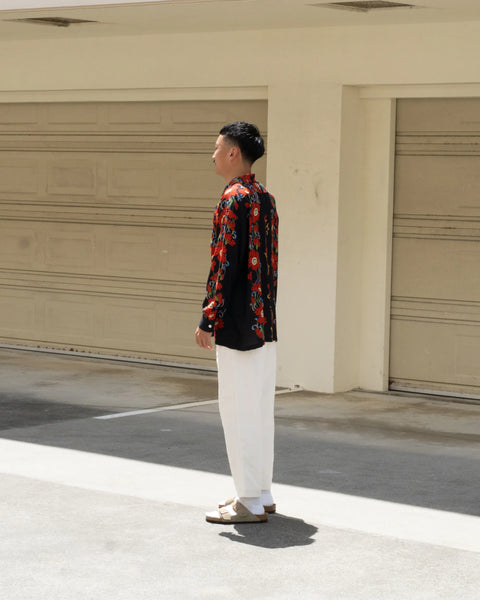 【7/4(土)13:00~販売開始】LAKUEN ROSE L/S SHIRT / BLACK