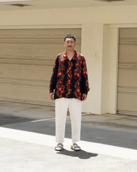 【7/4(土)13:00~販売開始】LAKUEN ROSE L/S SHIRT / BLACK