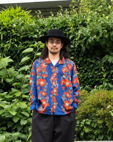 【7/4(土)13:00~販売開始】LAKUEN ROSE L/S SHIRT / BLUE