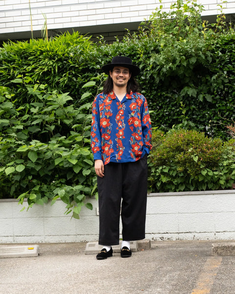 【7/4(土)13:00~販売開始】LAKUEN ROSE L/S SHIRT / BLUE