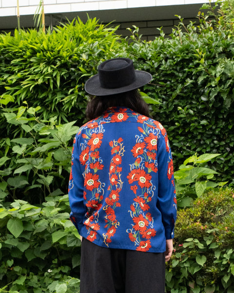 【7/4(土)13:00~販売開始】LAKUEN ROSE L/S SHIRT / BLUE