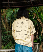 Eanbe 沖縄文化 黄色 アロハシャツ モデルルック画像