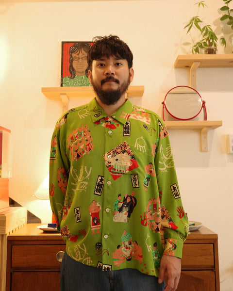 本場所 L/S SHIRT / GREEN