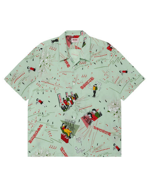 Eanbe 麻雀アロハ 麻雀 L/S SHIRT / GREEN – Eanbe