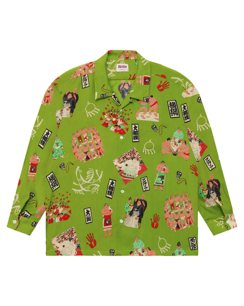 本場所 L/S SHIRT / GREEN