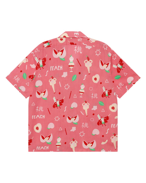 Eanbe PEACH PINK アロハシャツの背面デザイン