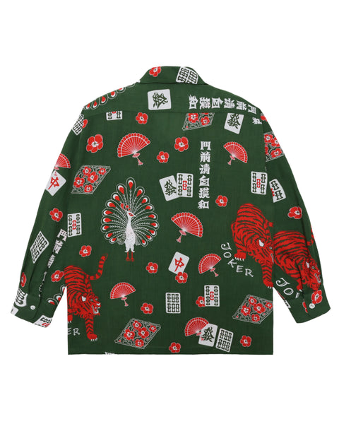 Eanbe 麻雀アロハ 麻雀 L/S SHIRT / GREEN – Eanbe