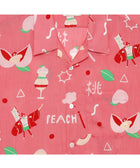 Eanbe PEACH PINK アロハシャツの襟元のディテール