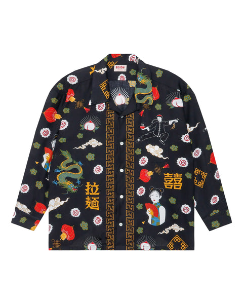 拉麺 -RAMEN  L/S SHIRT / BLACK