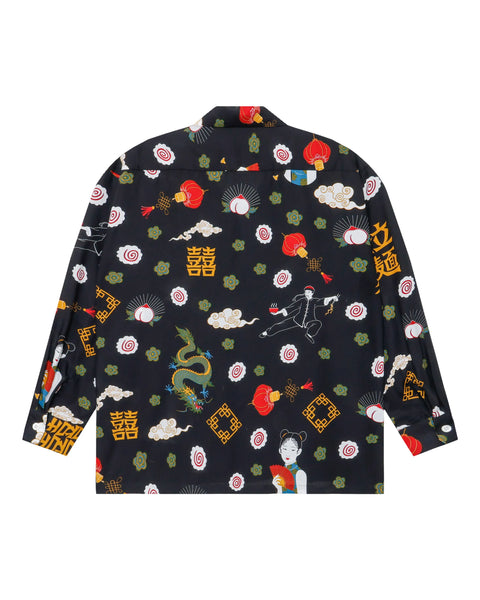 拉麺 L/S SHIRT / BLACK