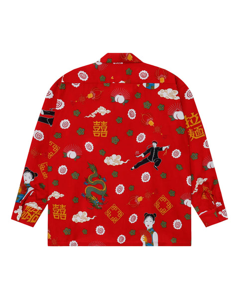 拉麺 -RAMEN  L/S SHIRT / RED
