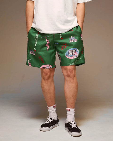 純情ロスタイム - JUNJO LOSS TIME SHORT PANTS / GREEN