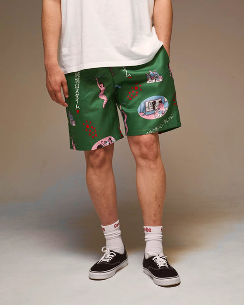純情ロスタイム - JUNJO LOSS TIME SHORT PANTS / GREEN